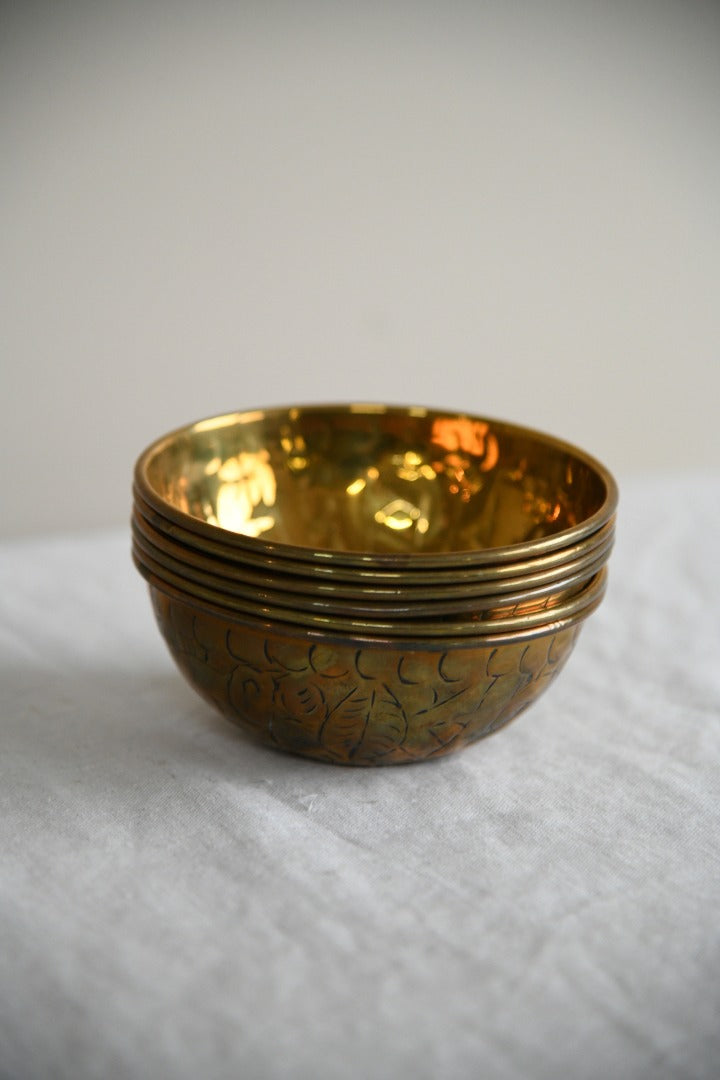 6 Eastern Brass Bowls