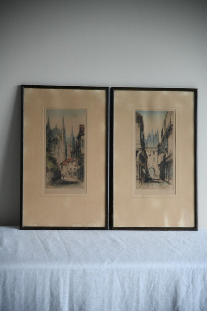 Original Etchings by J.Alphege Brewer