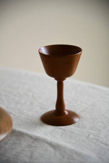 Hand Turned Bowl & Two Goblets