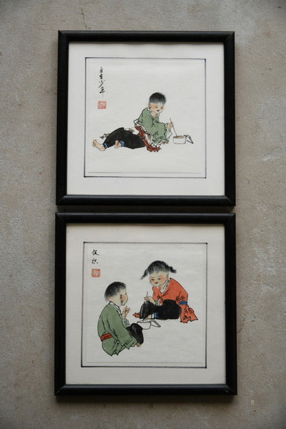 Pair Chinese Watercolours