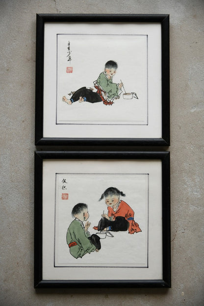 Pair Chinese Watercolours