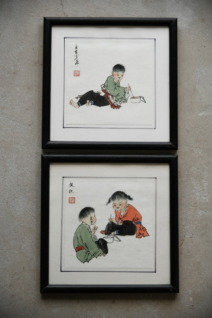 Pair Chinese Watercolours