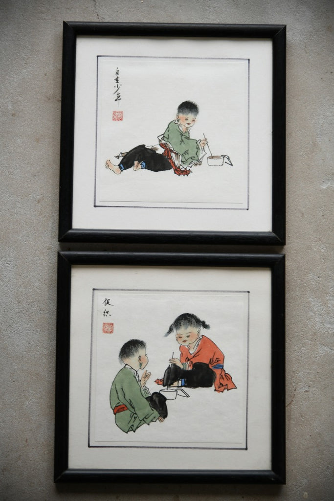 Pair Chinese Watercolours