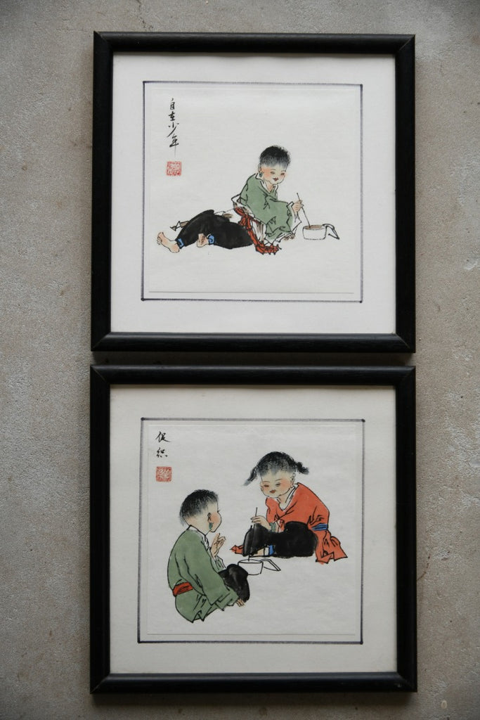 Pair Chinese Watercolours