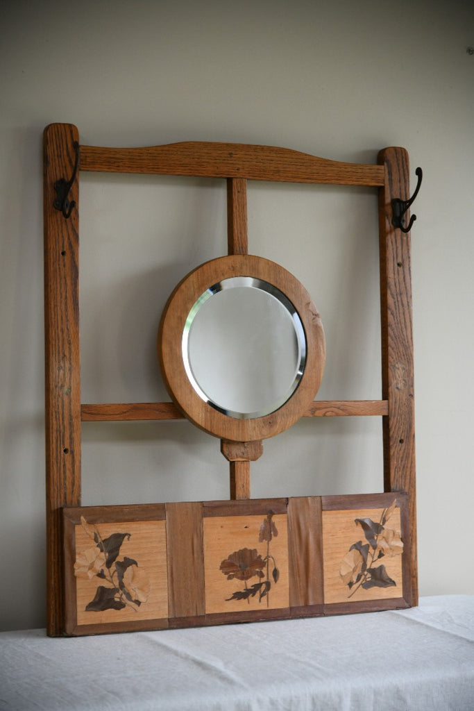 Antique Oak Hall Mirror