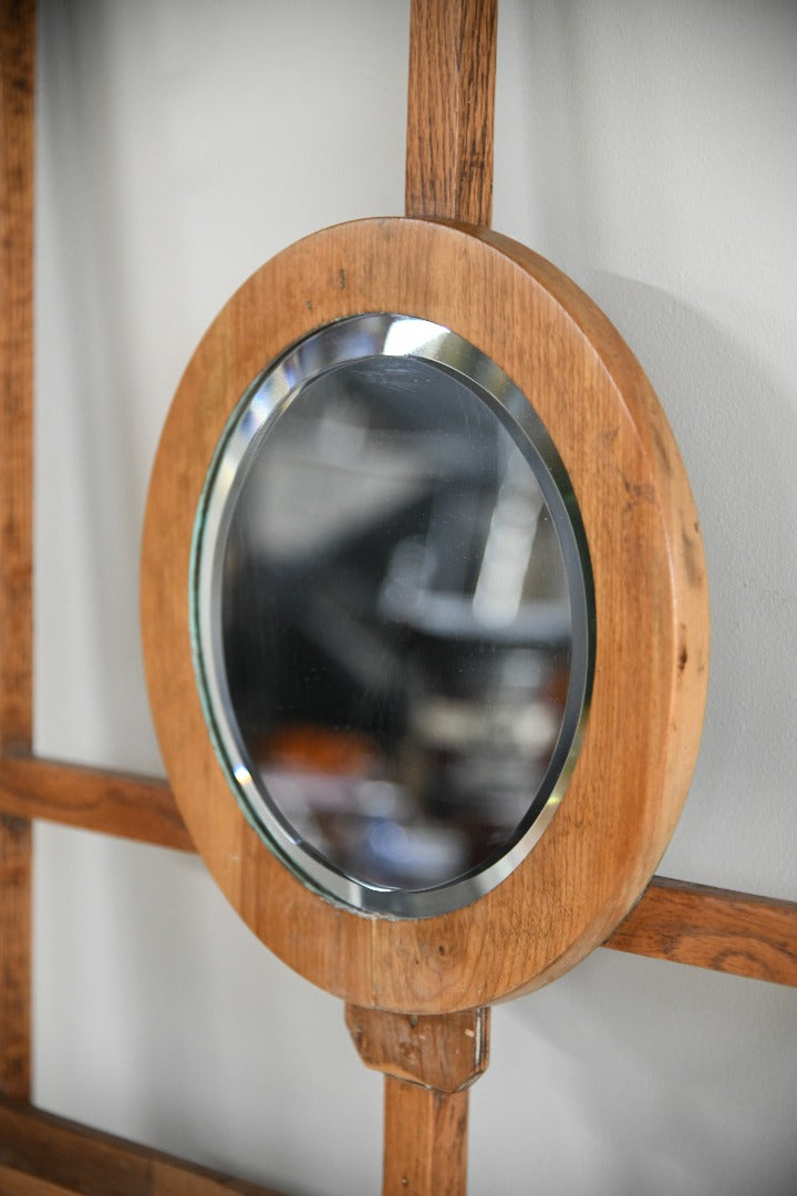 Antique Oak Hall Mirror