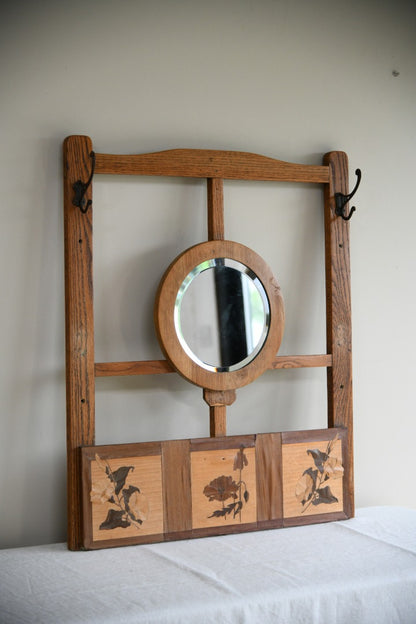 Antique Oak Hall Mirror