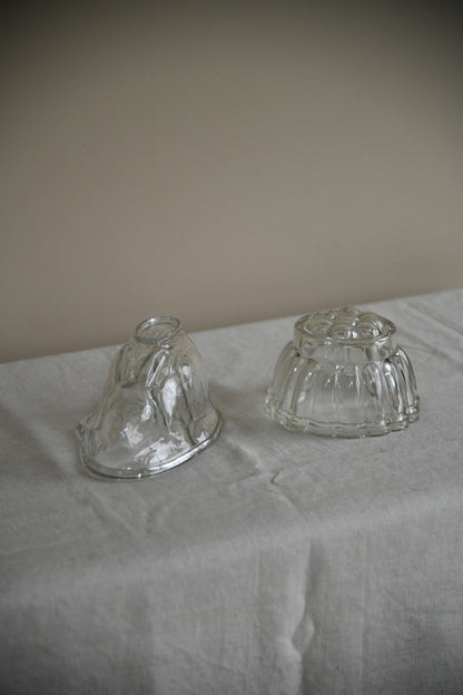 Pair Vintage Glass Jelly Moulds