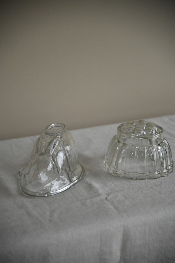 Pair Vintage Glass Jelly Moulds