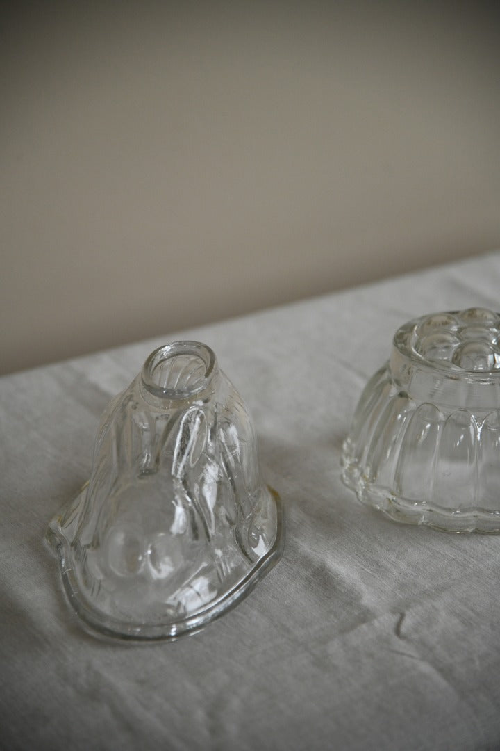 Pair Vintage Glass Jelly Moulds