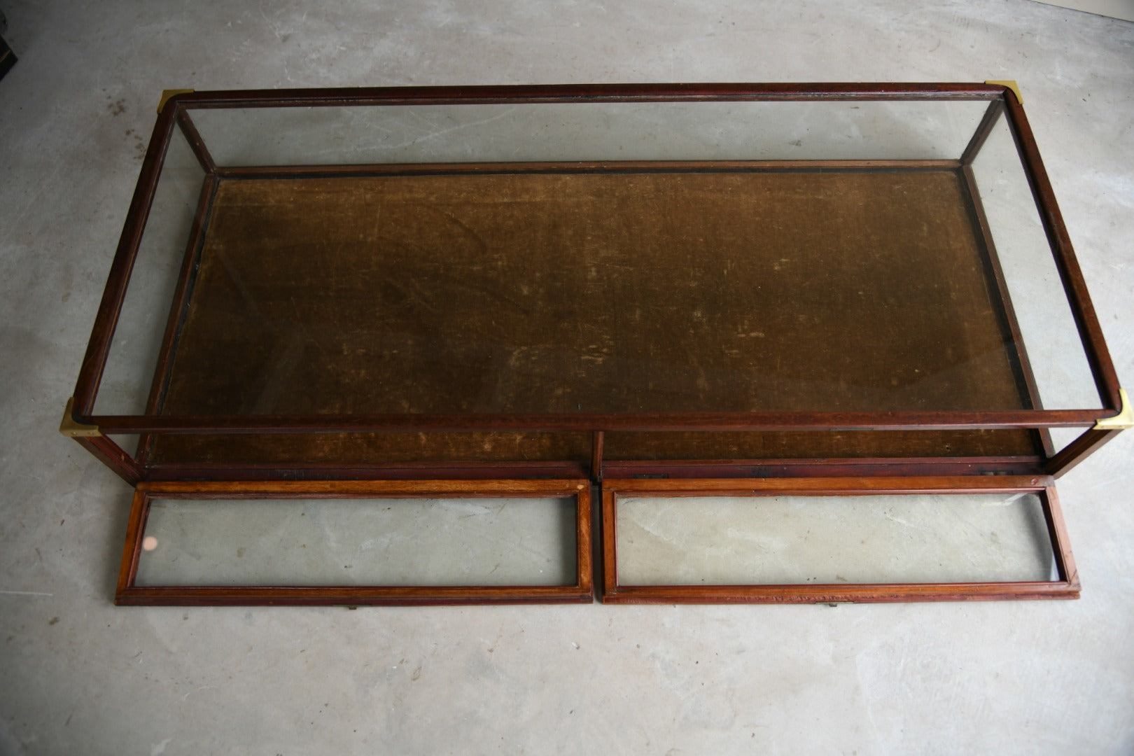 Mahogany Glazed Counter Top Display Cabinet