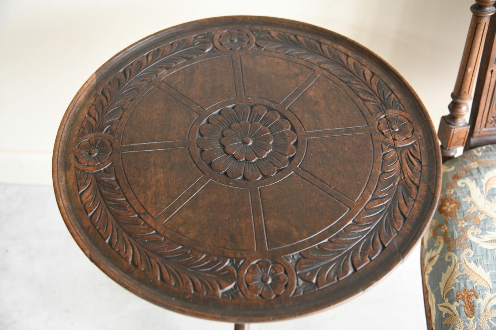 Carved Mahogany Occasional Table