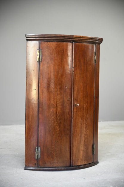 Georgian Mahogany Bow Front Cupboard