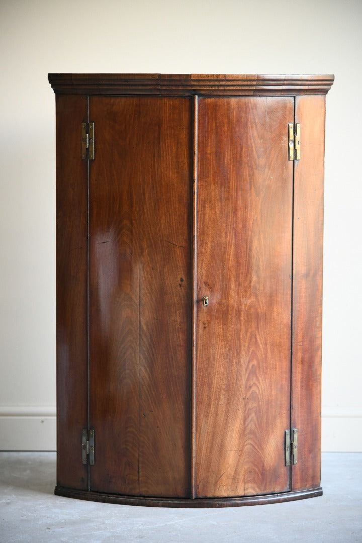 Georgian Mahogany Bow Front Cupboard