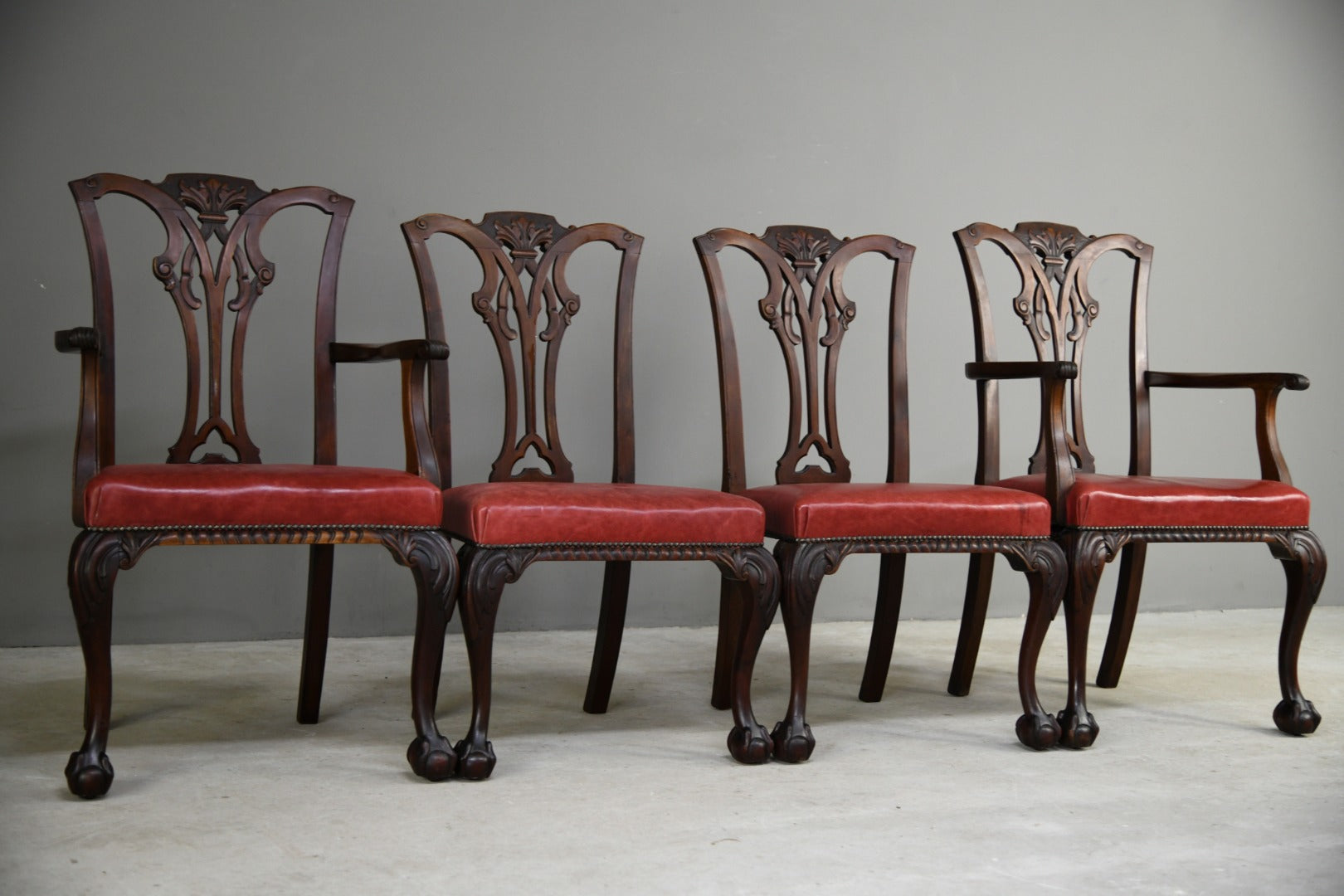 19th Century Mahogany Chippendale Style Chairs