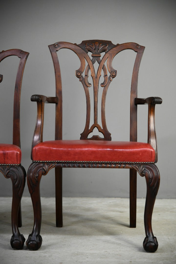 19th Century Mahogany Chippendale Style Chairs