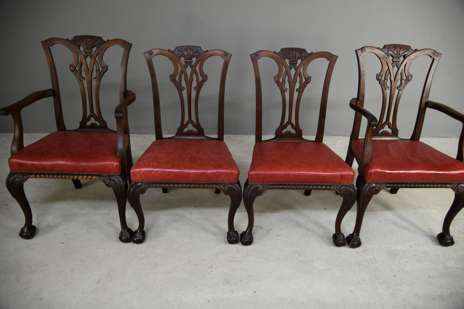 19th Century Mahogany Chippendale Style Chairs