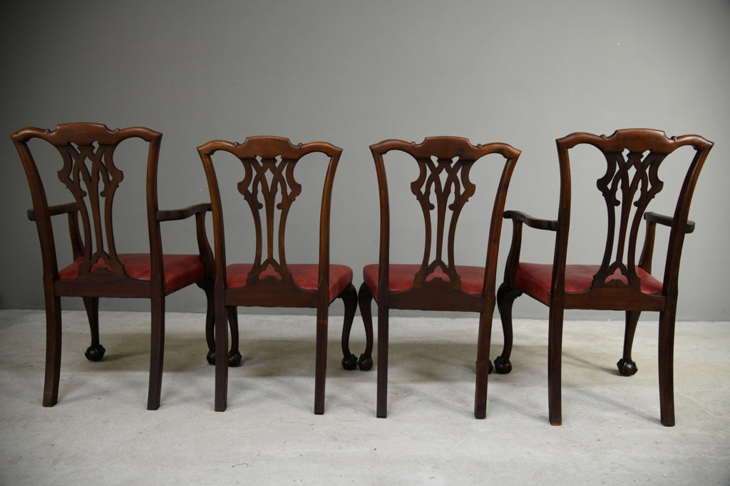 19th Century Mahogany Chippendale Style Chairs