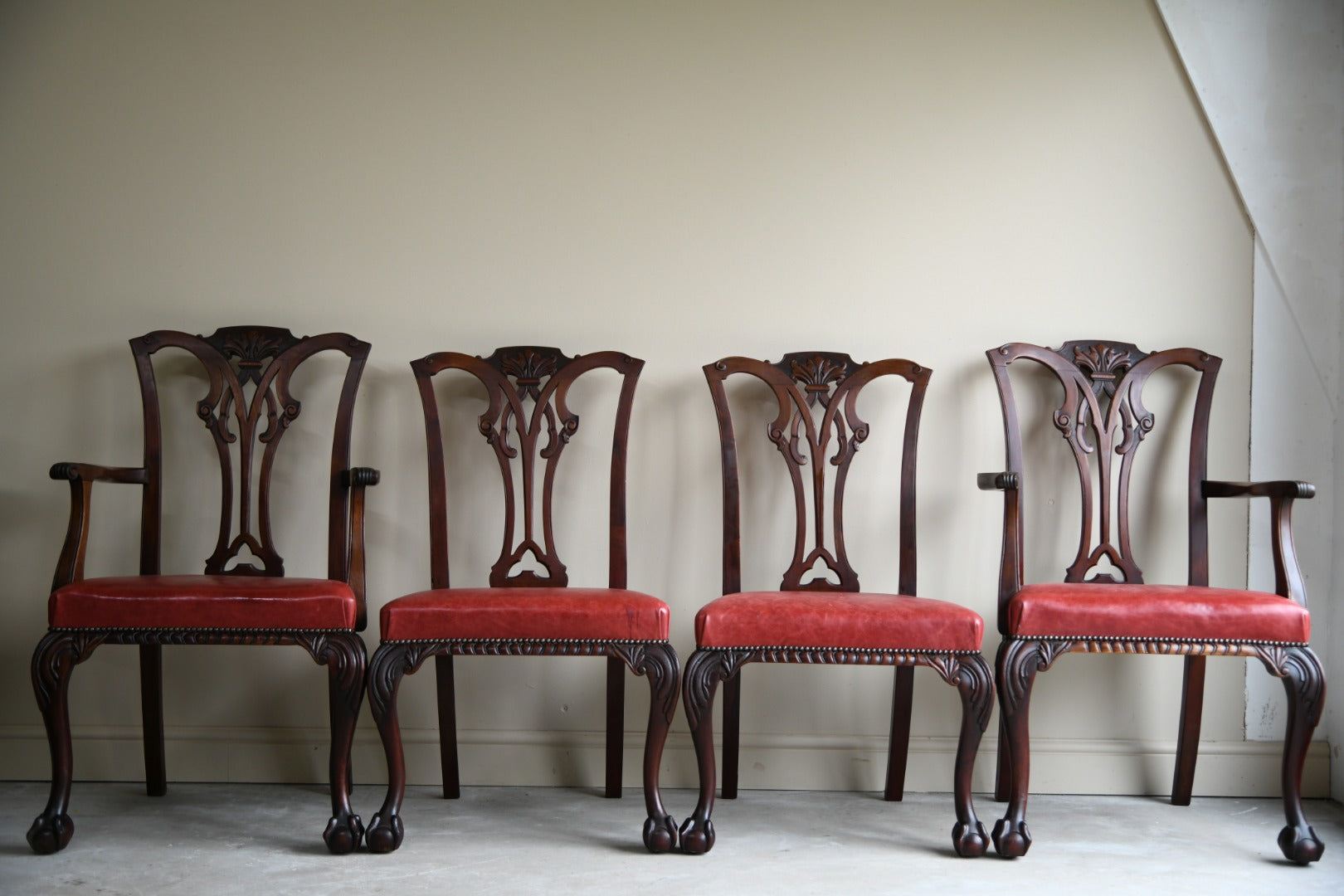 19th Century Mahogany Chippendale Style Chairs