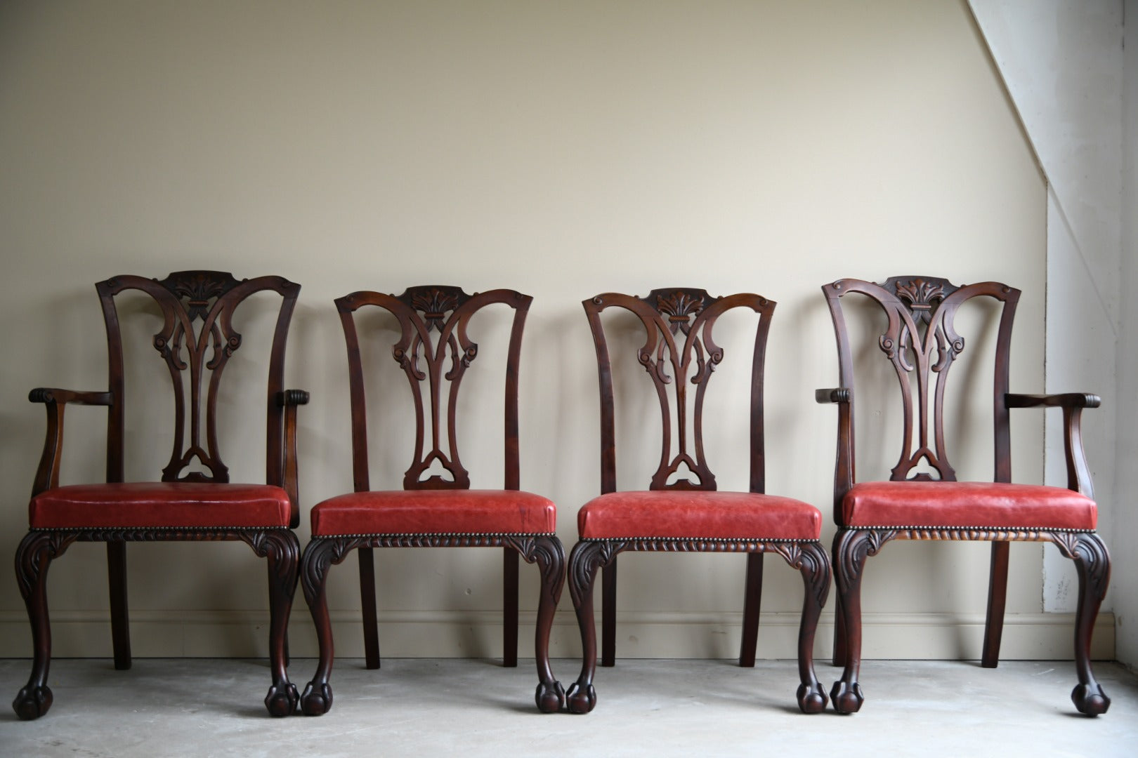 19th Century Mahogany Chippendale Style Chairs