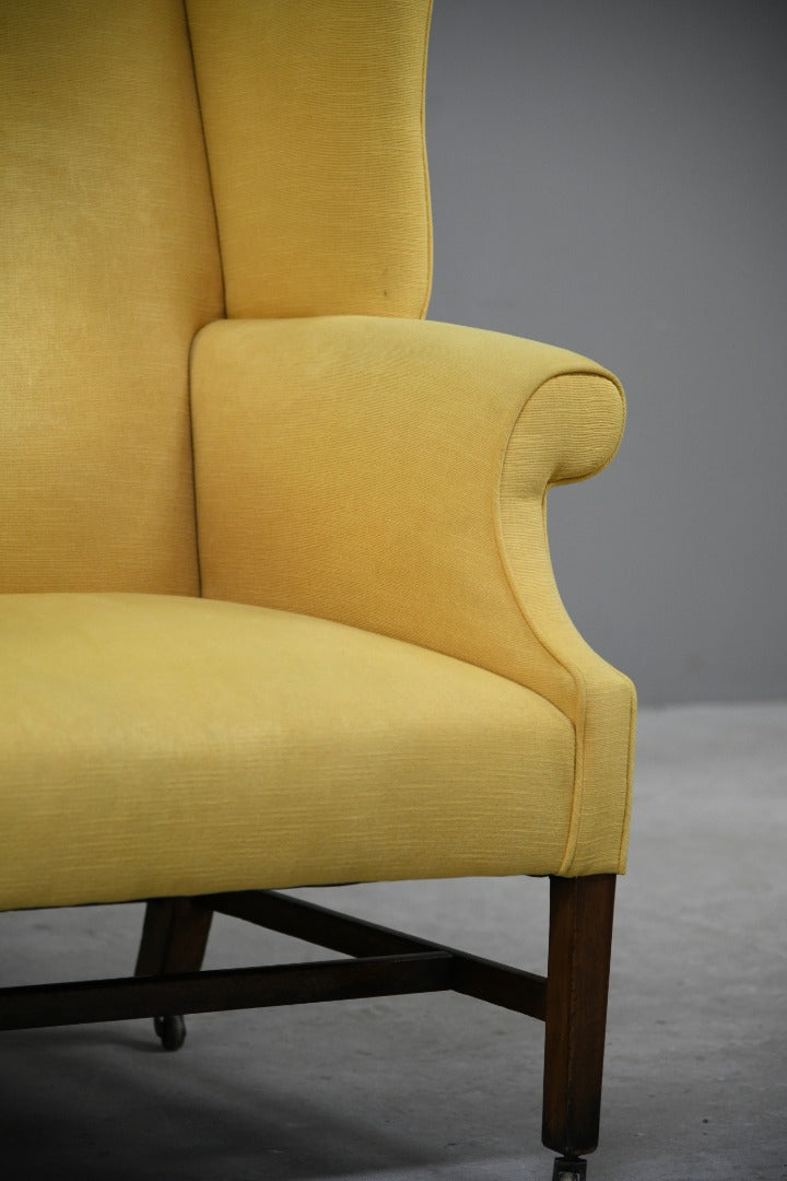 Georgian Style Yellow Wing Back Chair