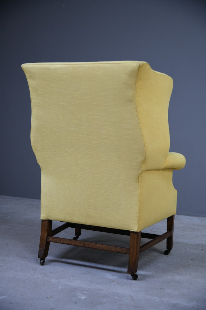 Georgian Style Yellow Wing Back Chair