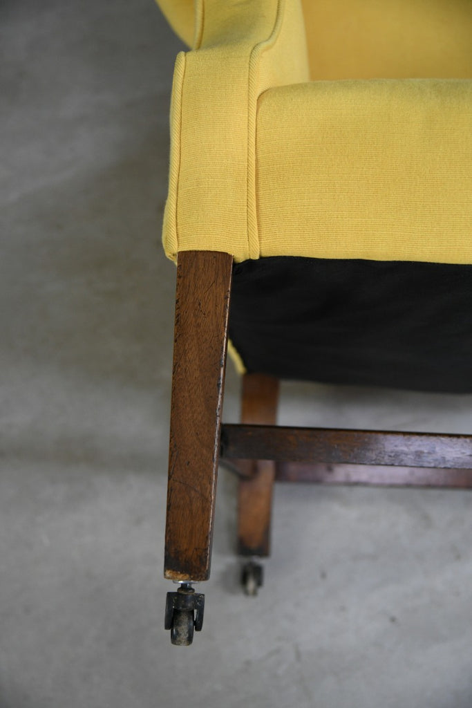Georgian Style Yellow Wing Back Chair