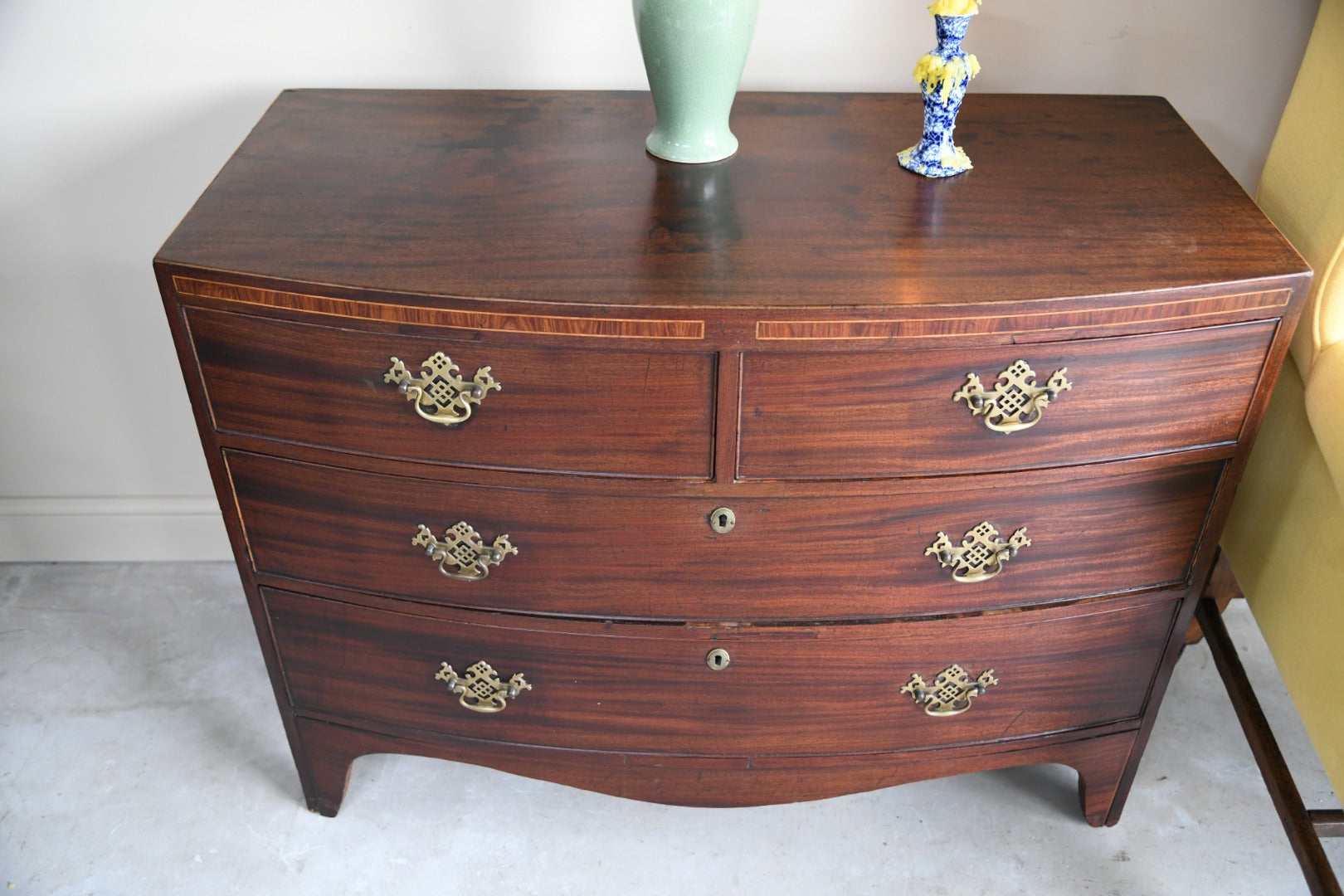 Antique Bow Front Chest of Drawers