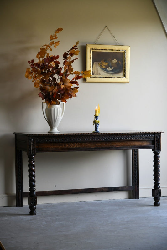Early 20th Century Oak Hall Table
