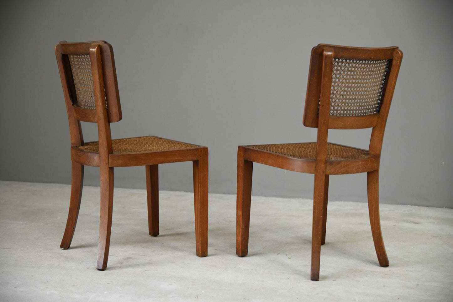 Pair of  Colonial Style Teak & Cane Occasional Chairs