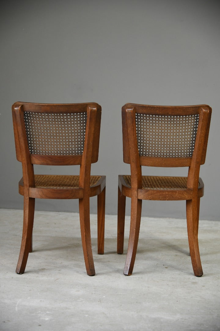 Pair of  Colonial Style Teak & Cane Occasional Chairs