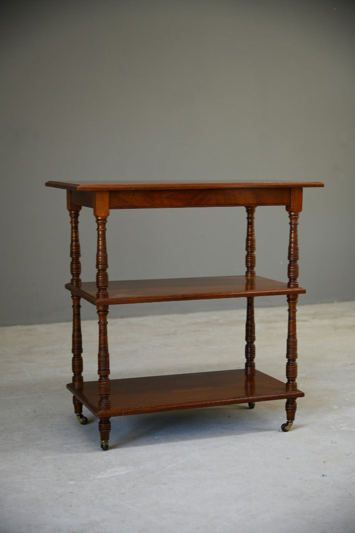 Edwardian Walnut Three Tier Trolley