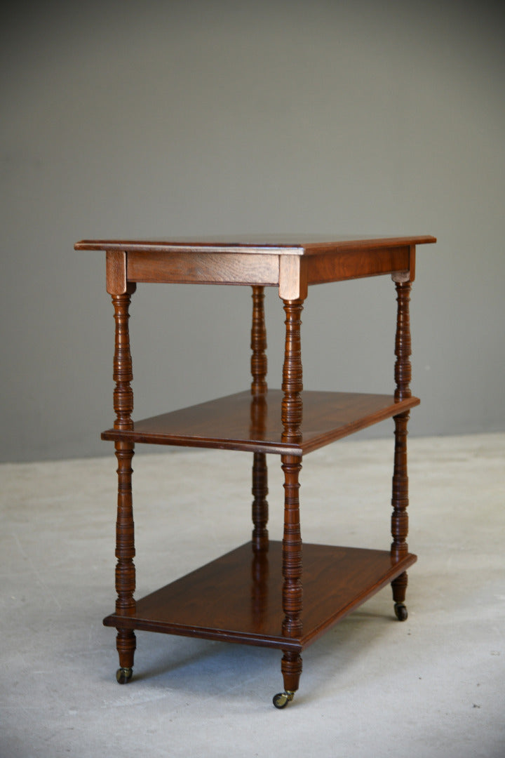 Edwardian Walnut Three Tier Trolley