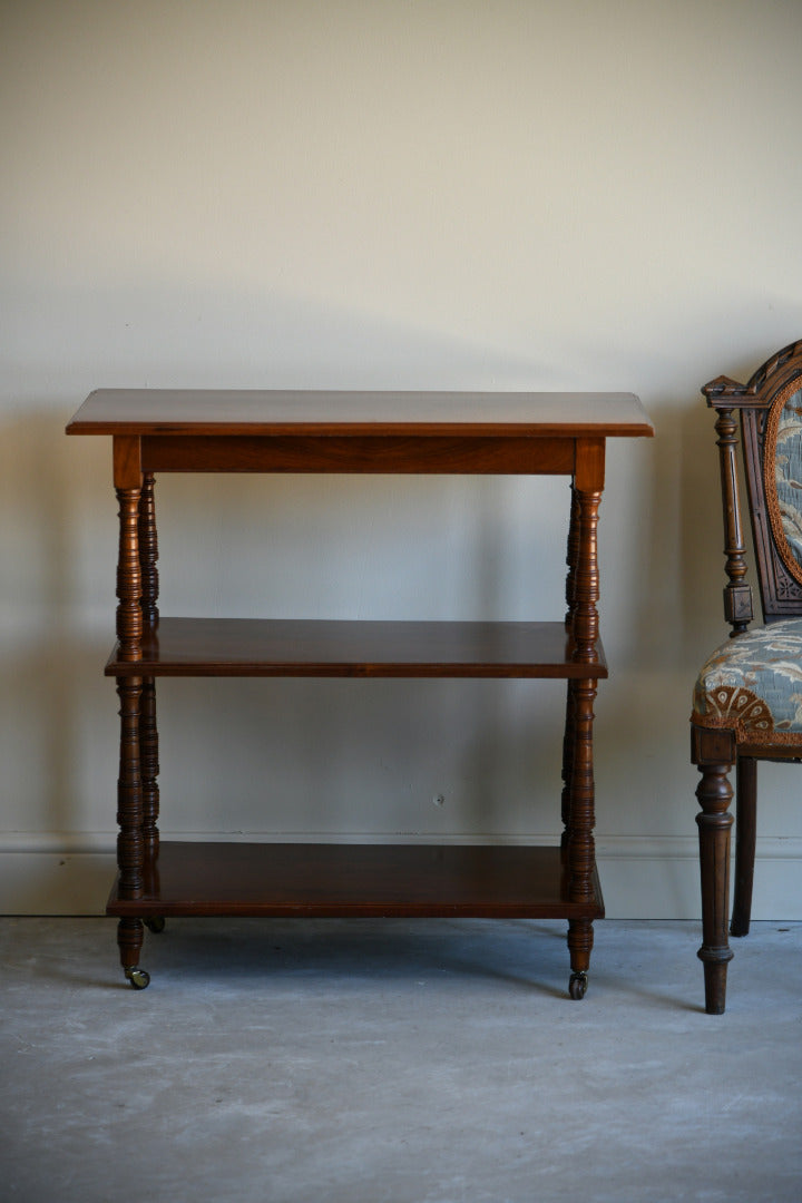 Edwardian Walnut Three Tier Trolley