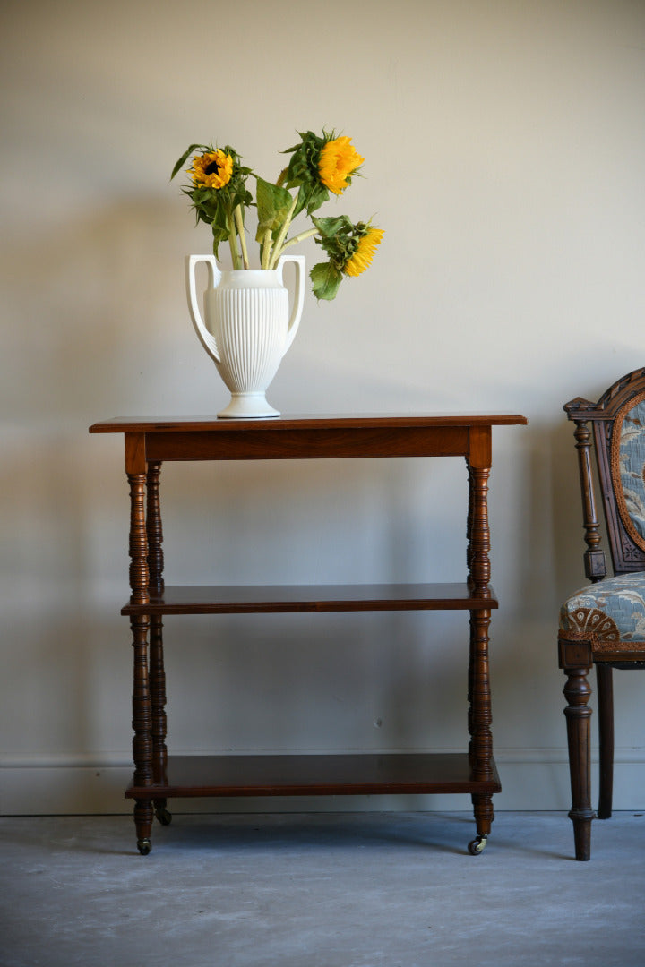 Edwardian Walnut Three Tier Trolley