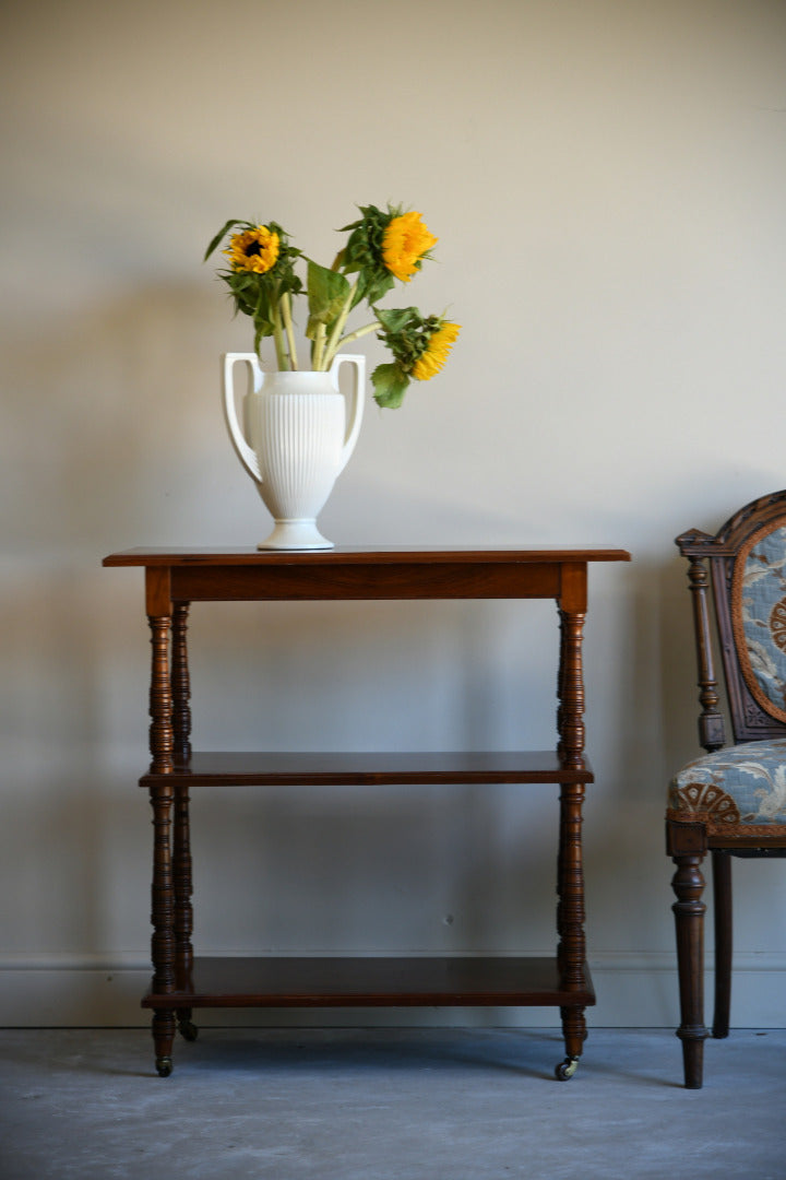 Edwardian Walnut Three Tier Trolley