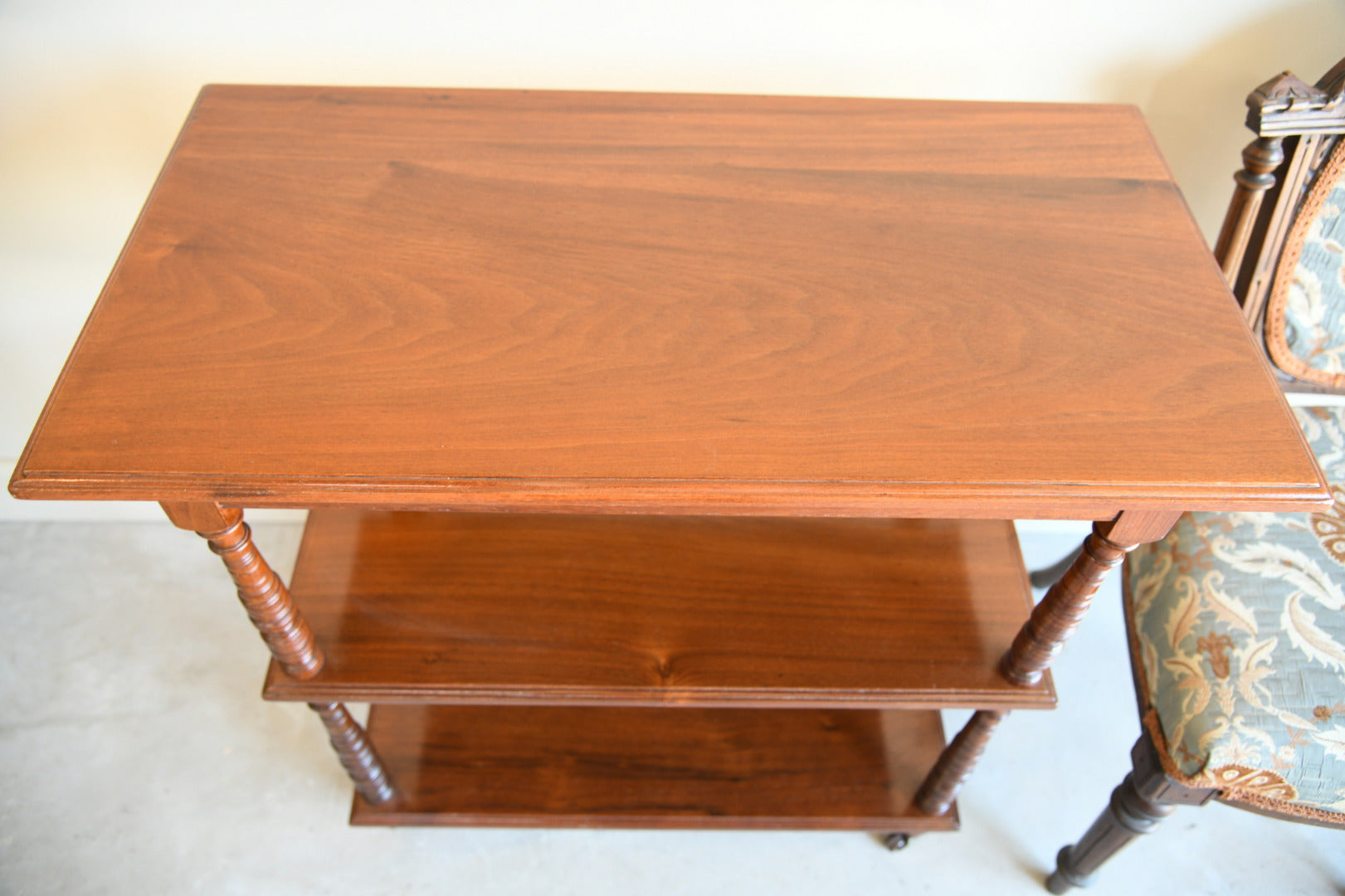 Edwardian Walnut Three Tier Trolley