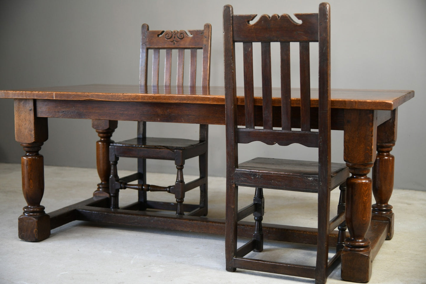 Antique Style Oak Refectory Table