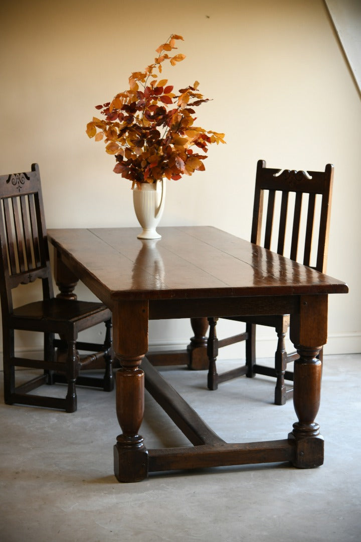 Antique Style Oak Refectory Table