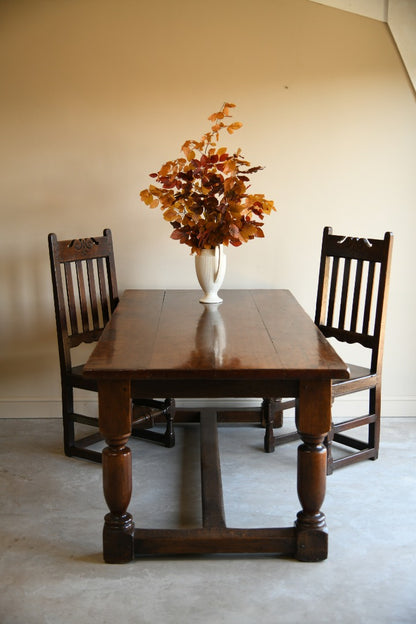 Antique Style Oak Refectory Table