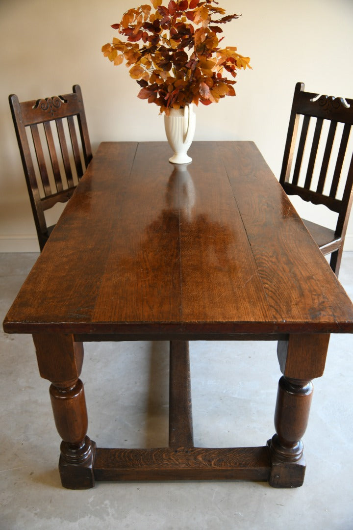 Antique Style Oak Refectory Table