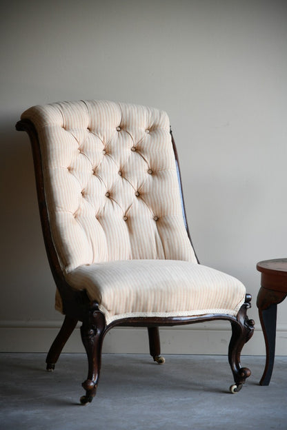 Victorian Walnut Nursing Chair