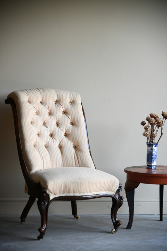 Victorian Walnut Nursing Chair