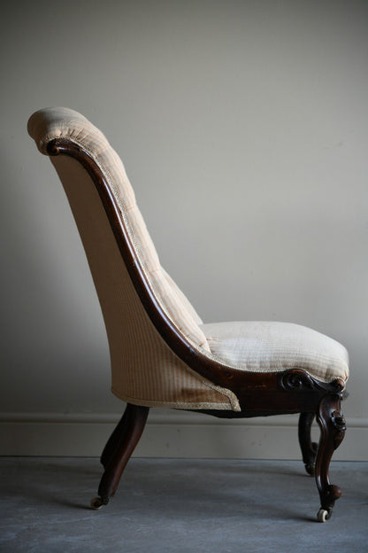 Victorian Walnut Nursing Chair