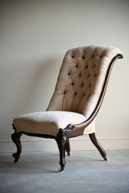 Victorian Walnut Nursing Chair