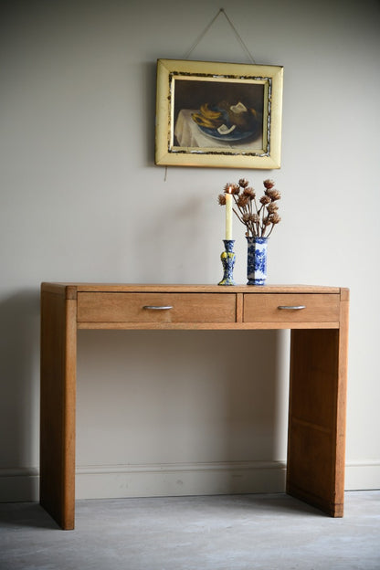 Mid 20th Century Oak Veneer Side Table