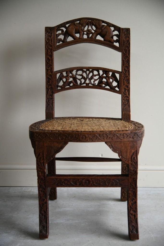 Anglo Indian Carved Occasional Chair
