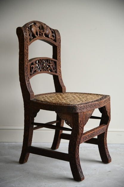 Anglo Indian Carved Occasional Chair