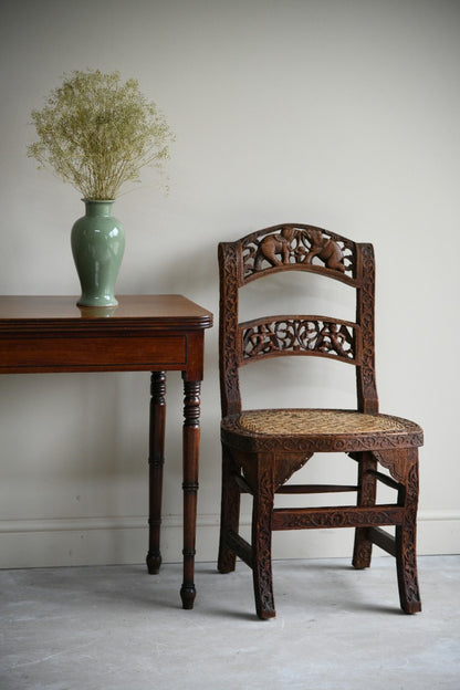 Anglo Indian Carved Occasional Chair
