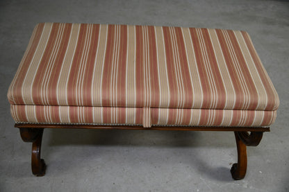 Large Victorian Walnut Upholstered Ottoman